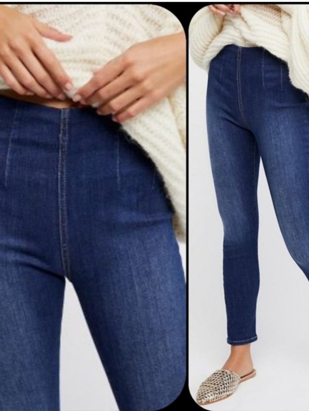 Free People Dark Blue Stretch Denim Legging Jeggings Skinny Jeans